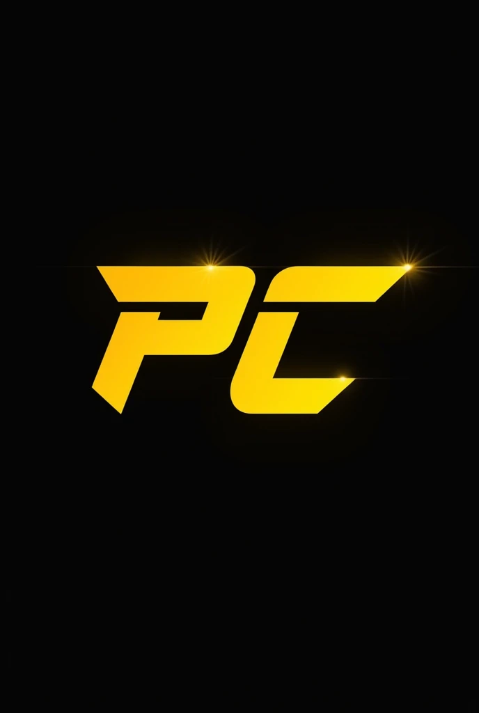 Create a professional sports logo using your name "pc", Use black and yellow.