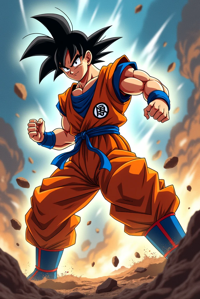 Create 2 images of goku ball z with 10 difficult differences
