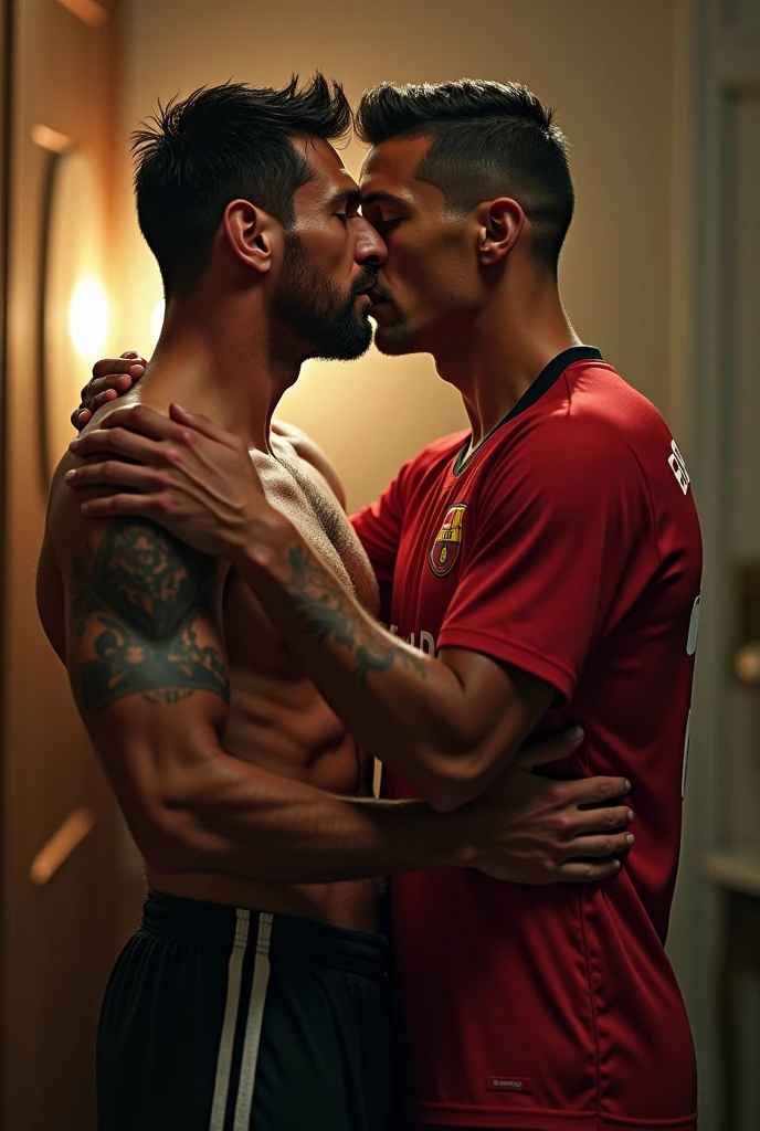 sexy gay messi kissing of ronaldo leg