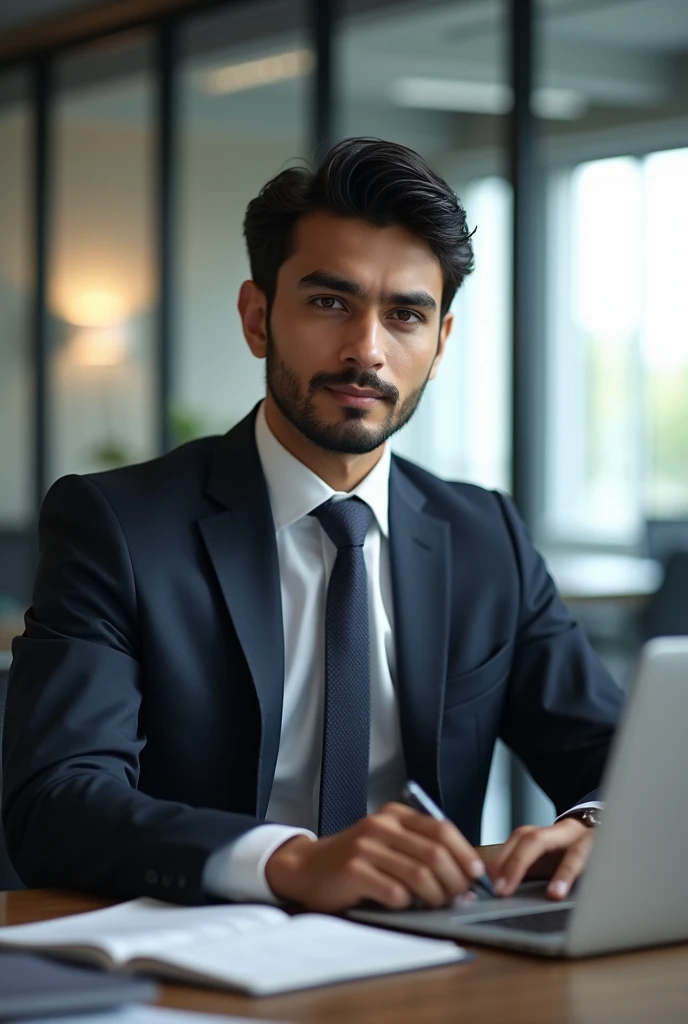 A Pakistan boy well dress in office working