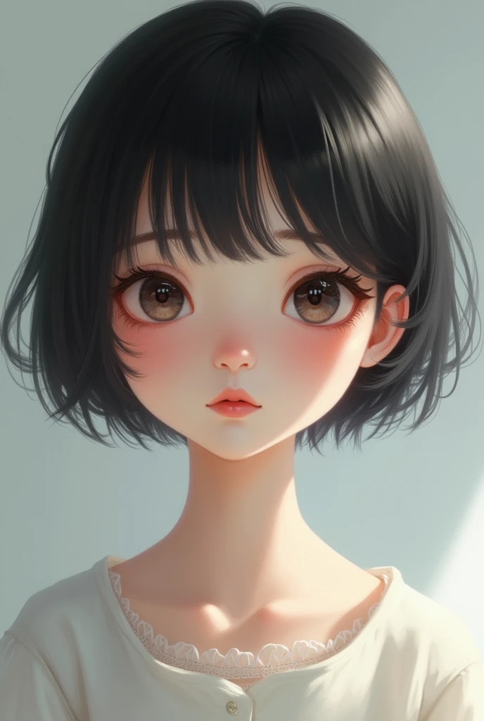 Young 1 white skin oval face short dark hair faded from the lower part