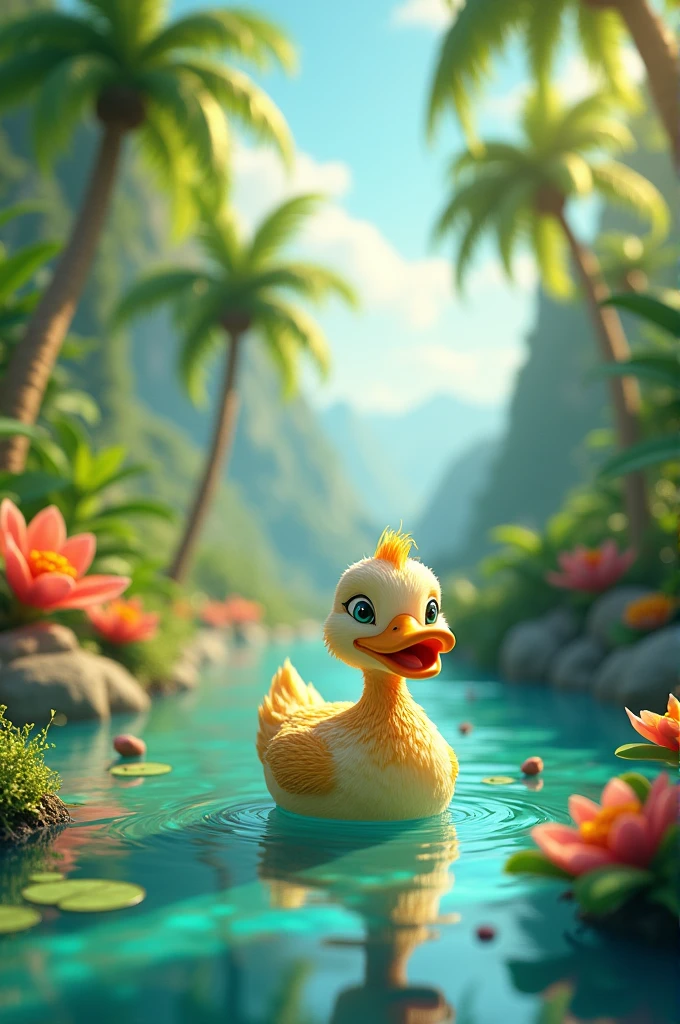 Duck named Pepe in paradise 