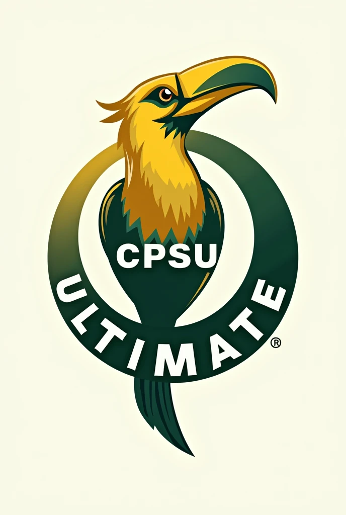 Make logo named CPSU ULTIMATE with a kalao bird and Make the color yellow and green