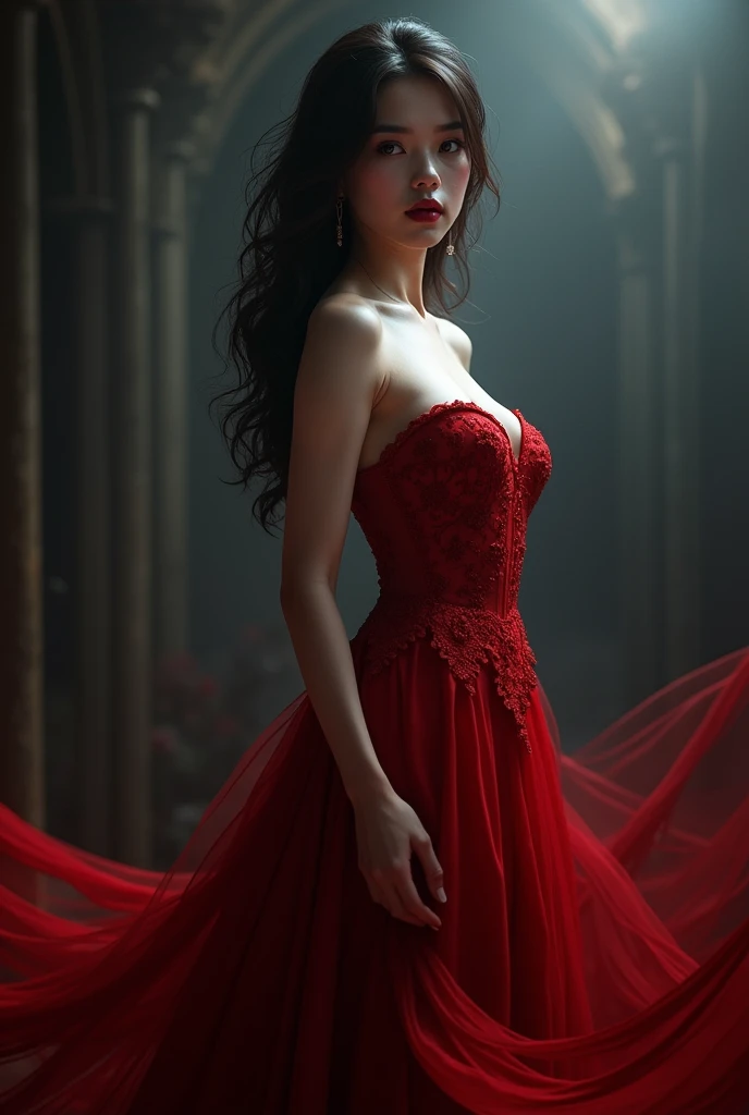 Beauty　Vampire　Waistline　Blood　Red dress　Baby Face　Plump