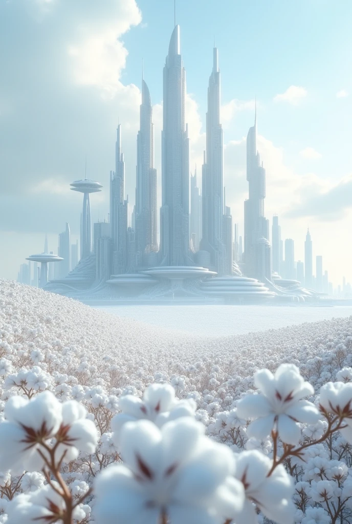 A city on white cotton land