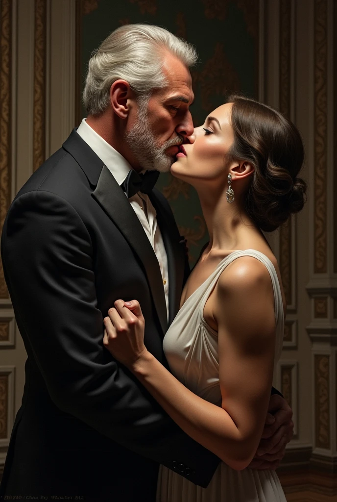 Manfred von Karma kisses Franziska von Karma 