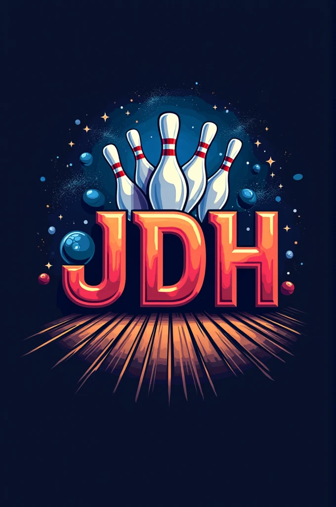 the intials jdh as a bowling logo