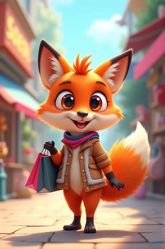 I want to create a happy fox avatar shopping for my TikTok channel, Shopping Addict Fox.