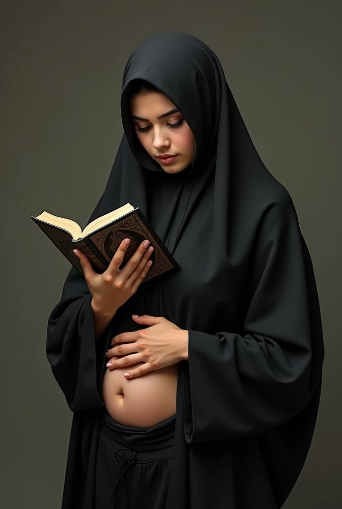 A niqab girl rubs her private parts with a Quran and squeezes her milk