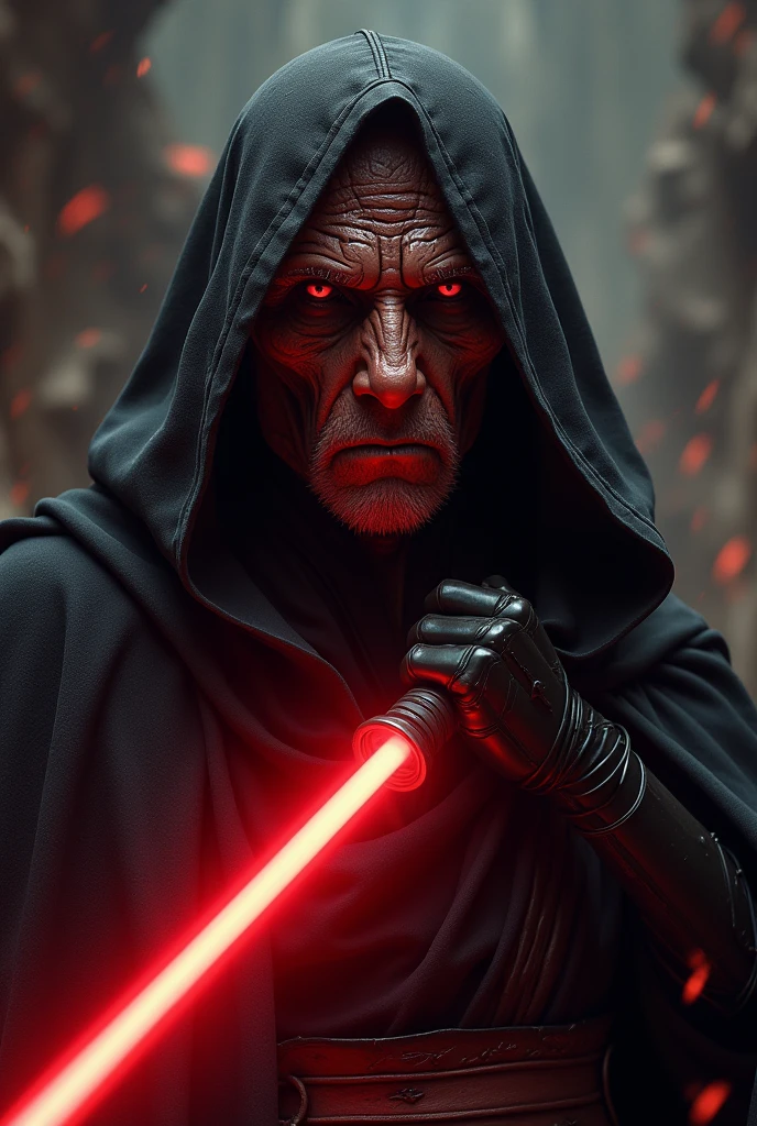 image as if Voldemort and a Sith Lord had a baby and COMING OUT OF A PILE OF WET MUDDY FECES