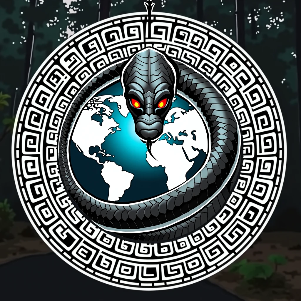 a black mamba with red eyes in the shape of the hacker group anonymous, hyper realistic, highly detailed, 8k, photorealistic, intricate details, dynamic pose, dramatic lighting, dark and gritty atmosphere, muted color palette, moody and sinister, striking and imposing, masterpiece