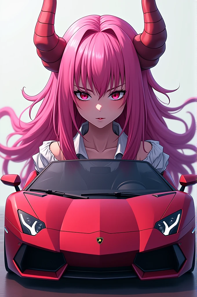 Zero two , 4k quality image , with Lamborghini Evo in high quality 