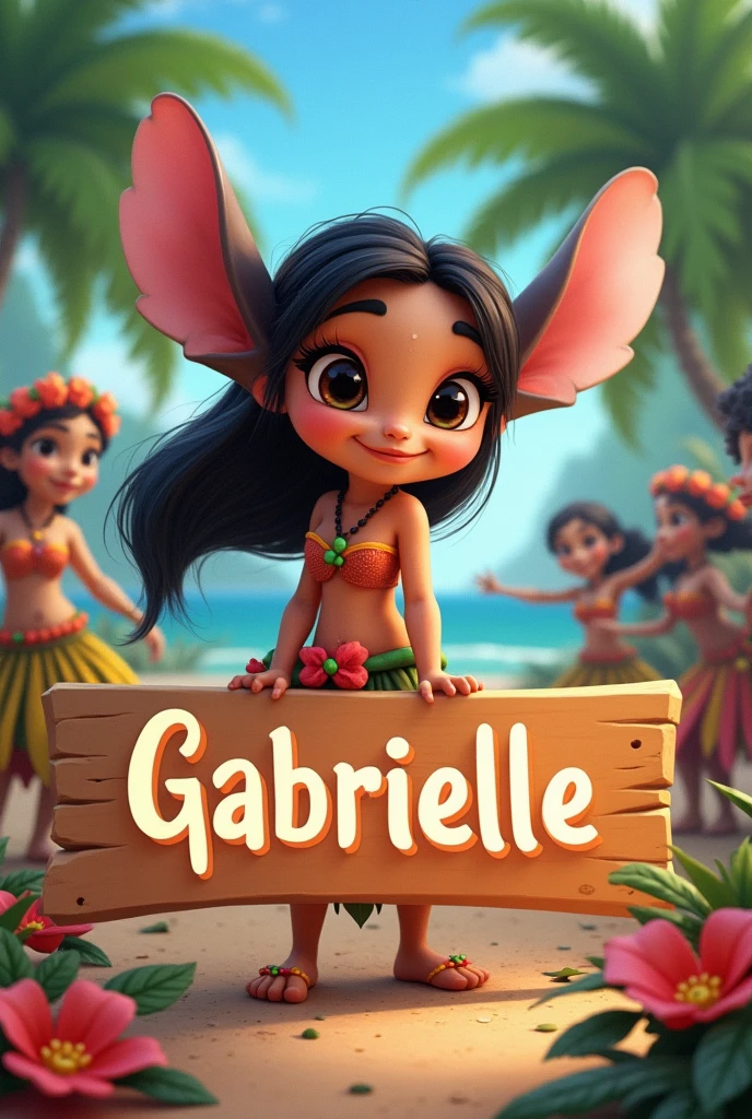 Gabrielle nameplate in lilo and  stitch  cartoon character
