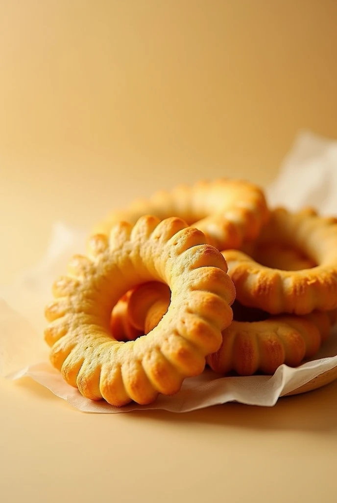 An image of a package of ring-shaped commercial honey biscuits for a television food advertisement 