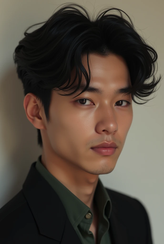A handsome 20-year-old Peruvian boy with Korean appearance 