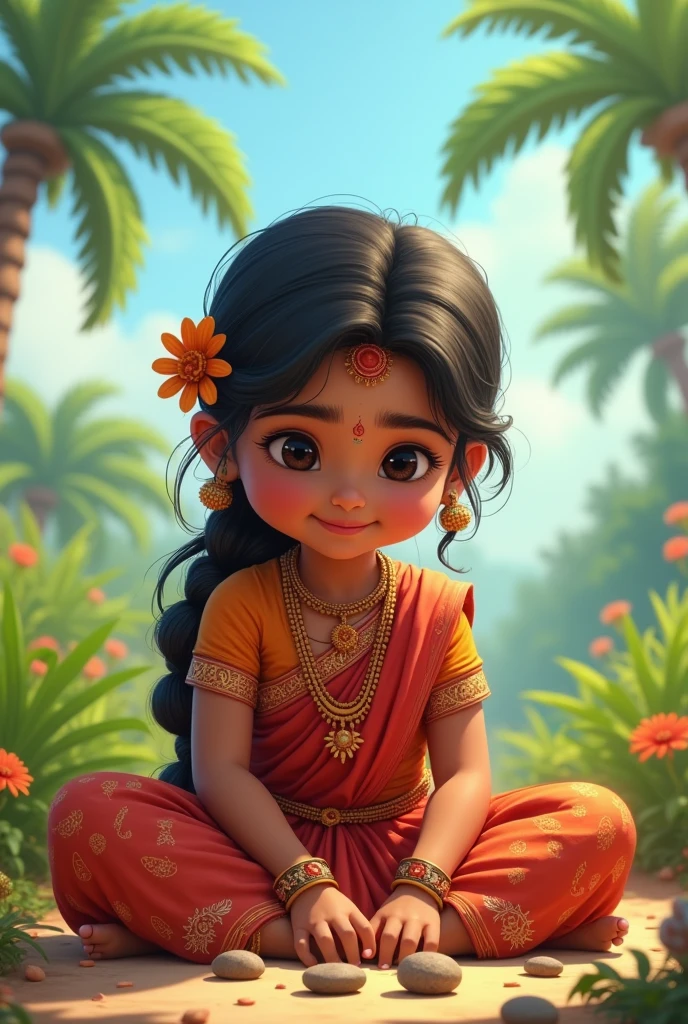 Indian Girl playing game
