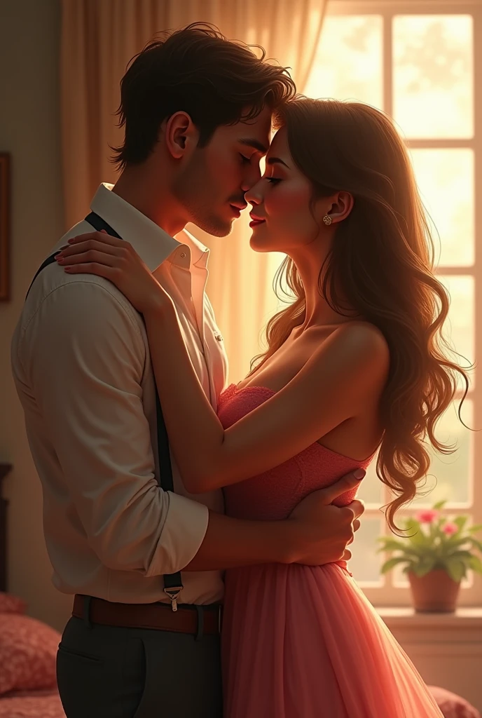 beautiful kisses her guy