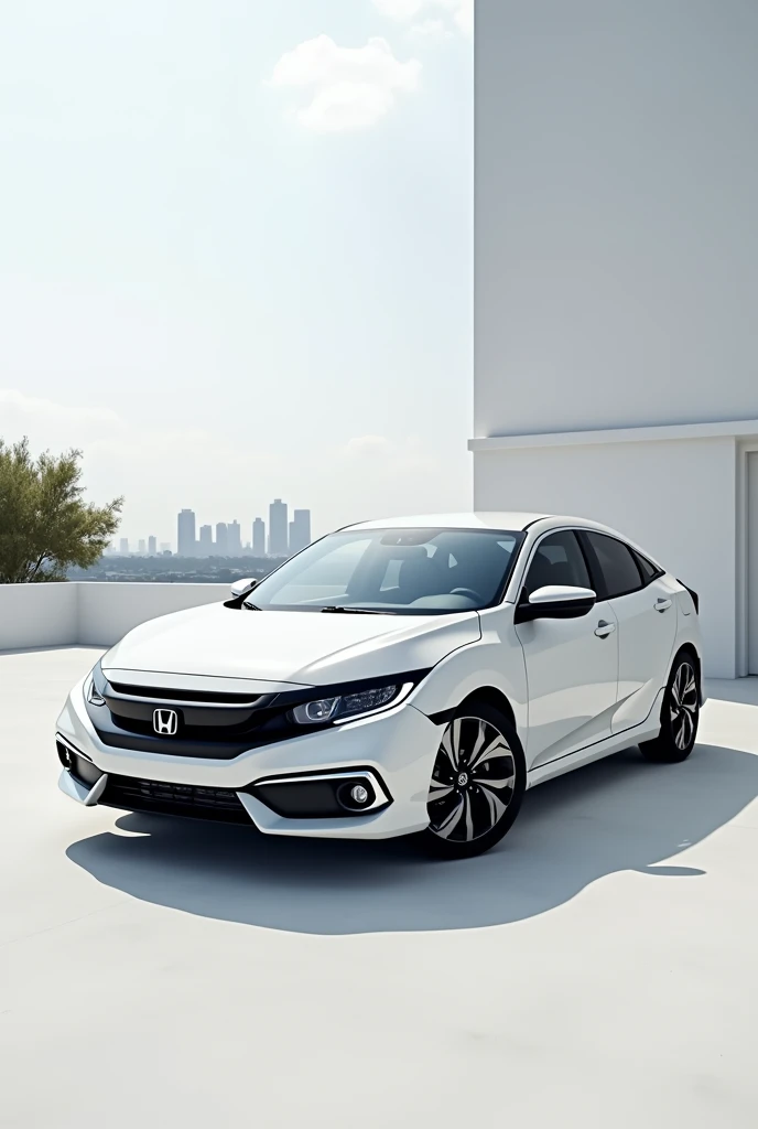 26 model honda civic car in white colour
