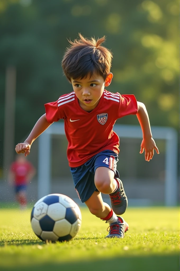 Give me image boy playing football 