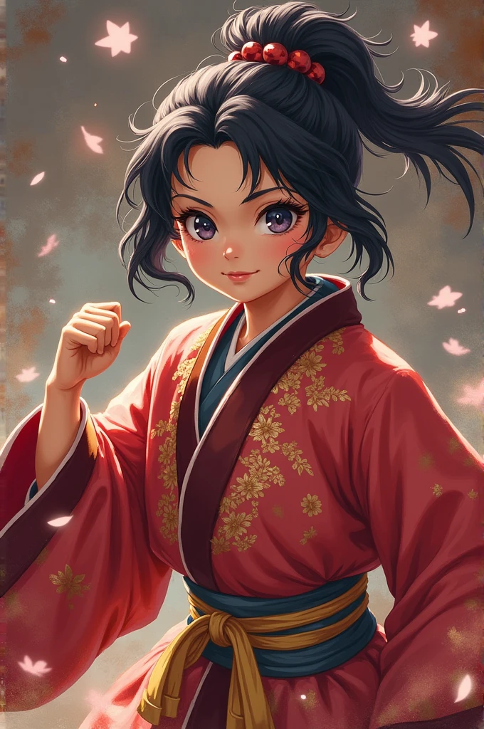 make a picture of Nezuko fighting Muzan