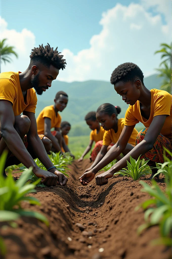 Plant seeds with ethiopians