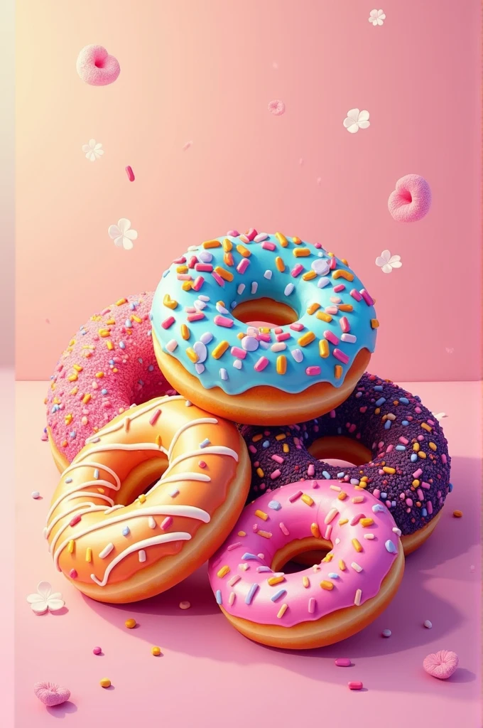 Drawing of colorful donuts