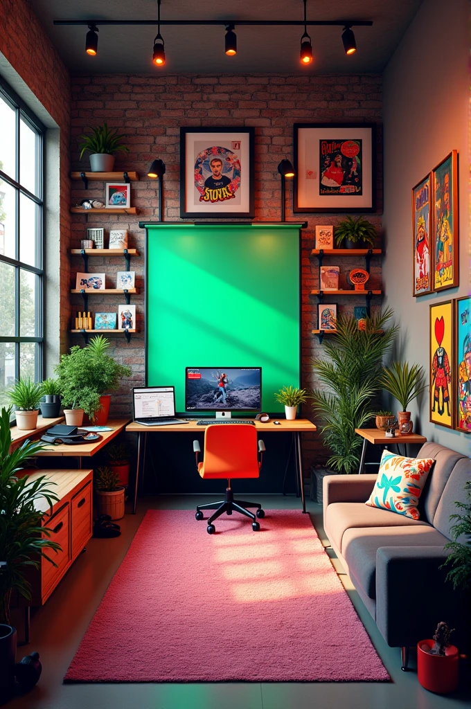 Generate me a picture that looks like my room is for a YouTuber