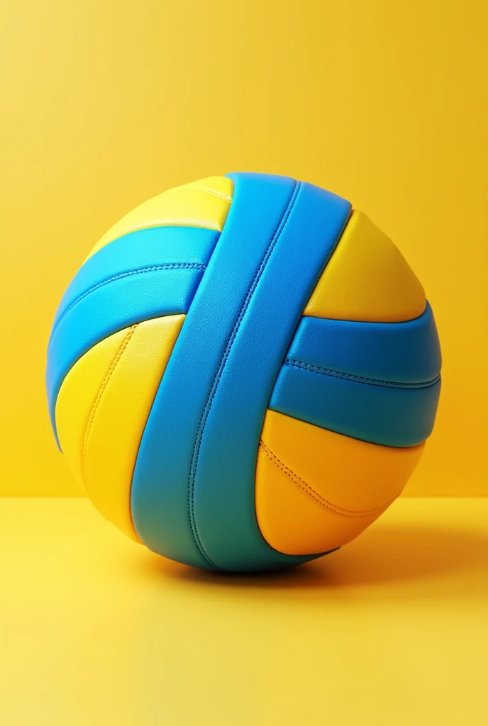 Generates an image of a blue and yellow volleyball with no background 
