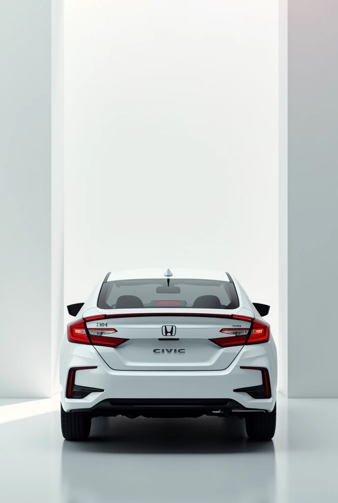 24 model honda civic car in white colour in back side