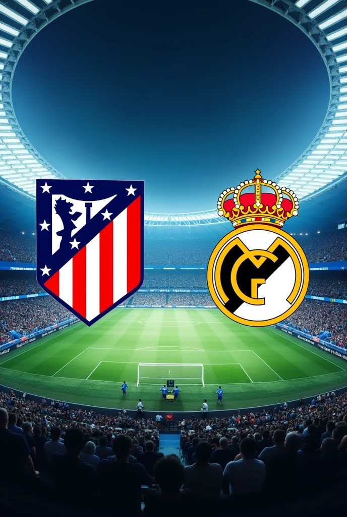 Advertising for a football match with the details of, Atletico Madrid vs Goldfinch, hour 10:30. Make sure the names are clear and correct in the center of the image. A poster for an announcement of a match., in Spanish 