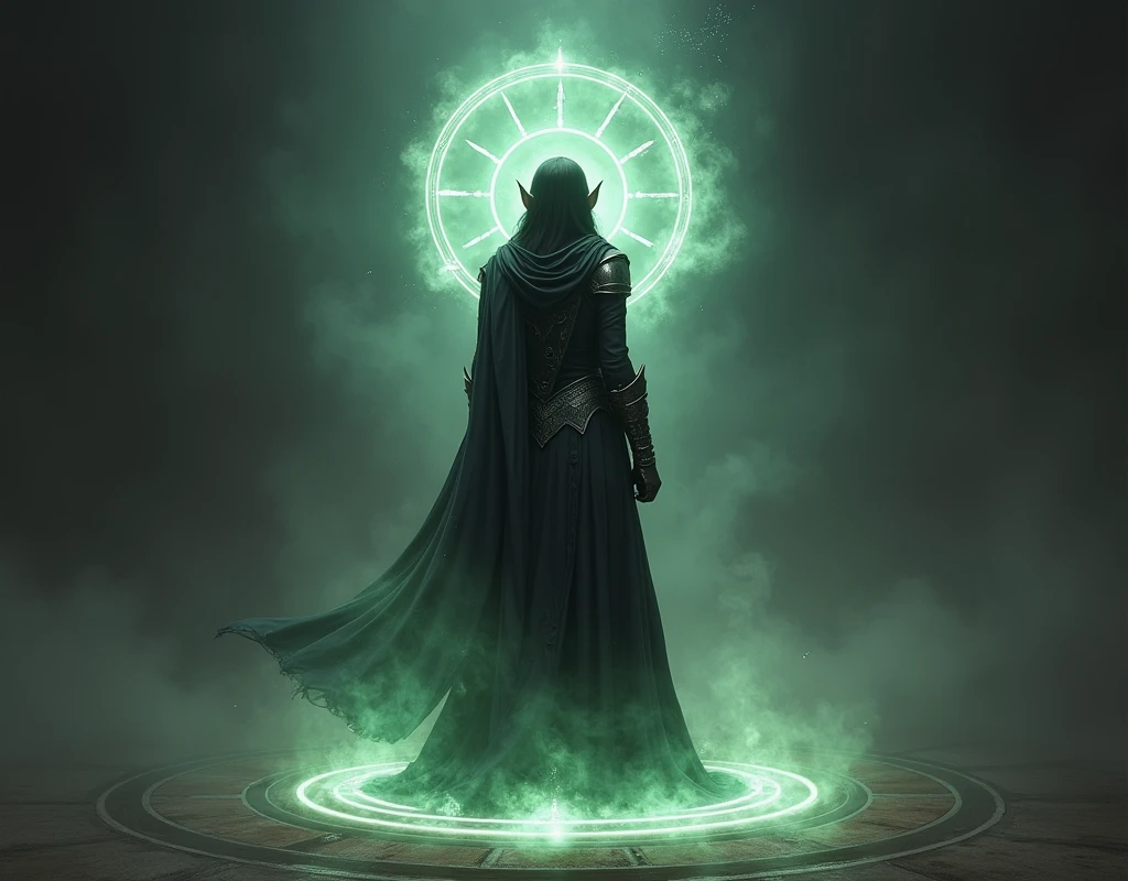 Champion's Aura
You're surrounded by an aura in a 15-foot emanation. It has the aura and divine traits. Any follower of your deity within the aura immediately knows you're a champion of your deity. This aura is used as the range for your champion's reaction and for various other effects. You can suppress or resume the aura as a single action, which has the concentrate trait, and it ends if you fall unconscious. (Make an image of a female dark elf with black armour surrounded by a dim light of the aura on the floor)