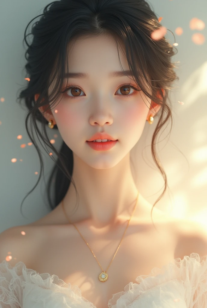A korean girl size upto heart
With warm smile facing front looks like an heavenly princesses