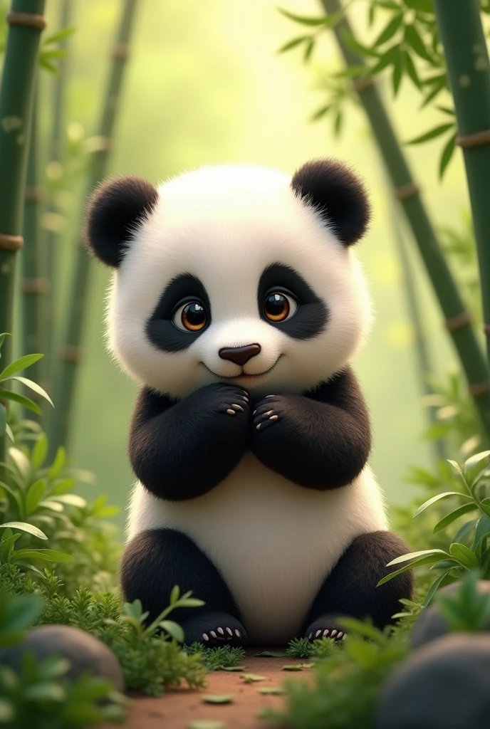 Cute panda cub