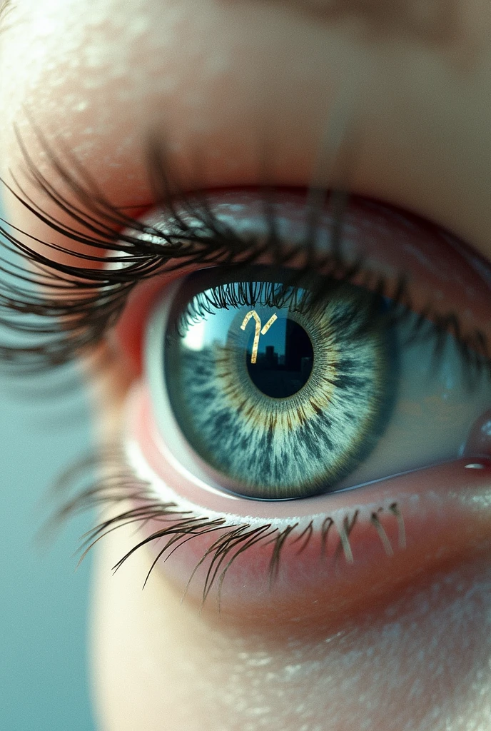 The drawing of an eye and the pupil is formed by the number 3.14