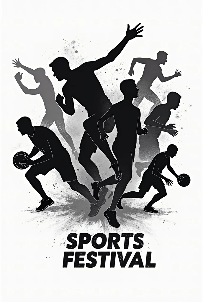 Sports fest poster black and White
