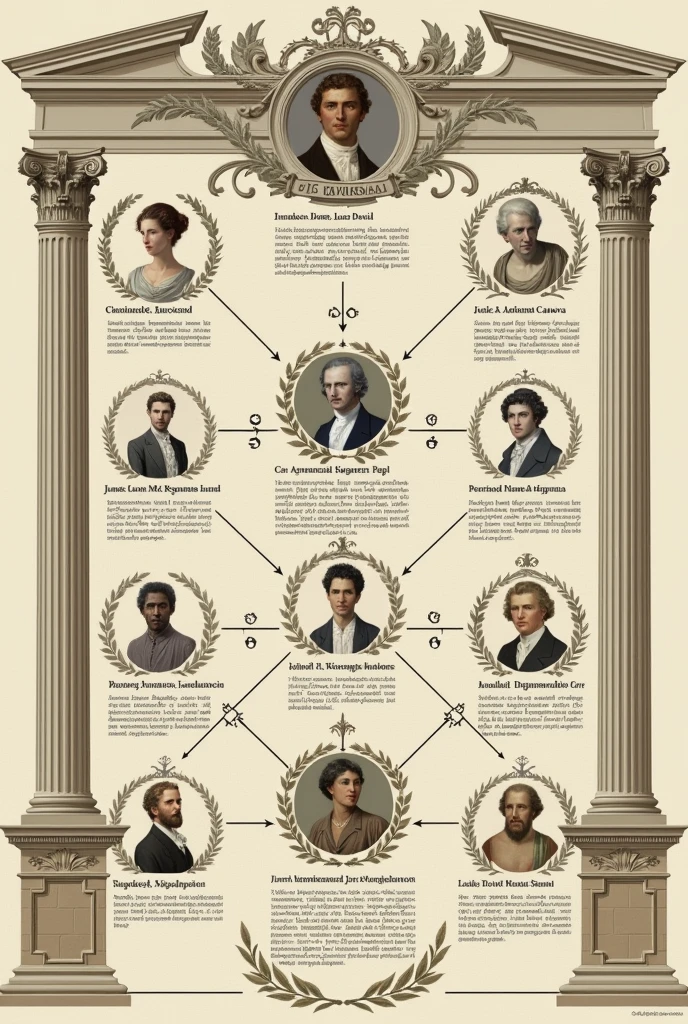 Conceptual map on the exponents of universal art and artists of the Neoclassical period 