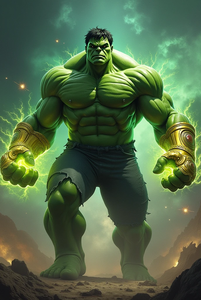 Hulk with 2 infinity gauntlets 