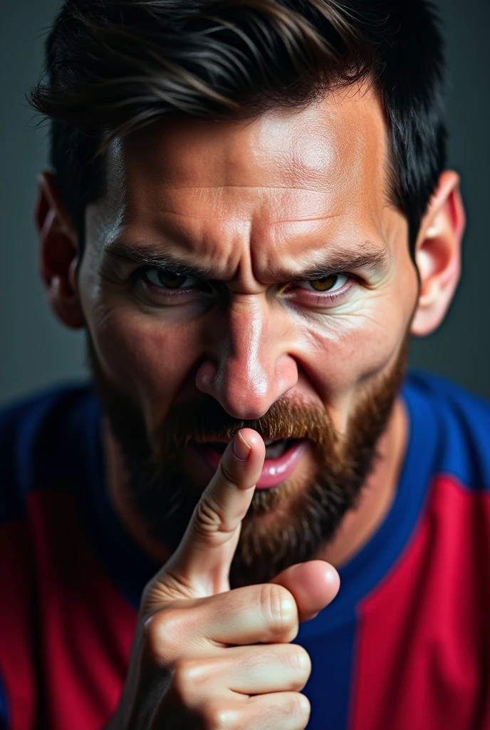 Messi lips on finger with anger his haters