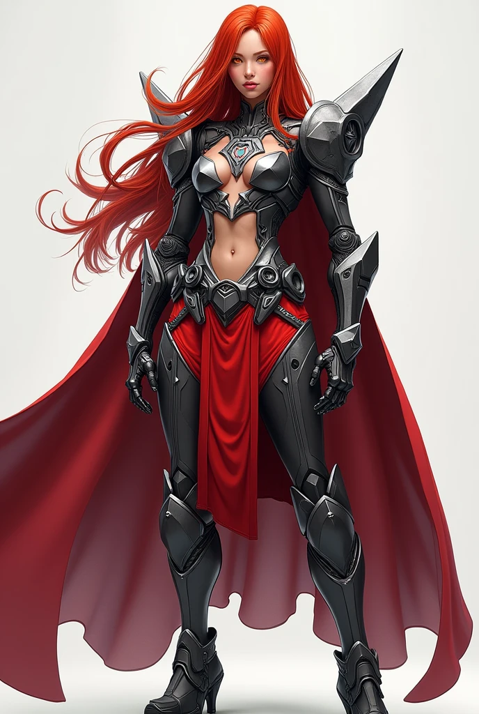 Aarlie, or also known as Princess Aarlie, is a Cybertronian princess and warrior based off her outfit, she wears a split middle chest plate that only covers the rest of her chest with an under armor around her back to her stomach, along with armor high knee boots and a belt with a red kilt in between her legs and a red cape behind her along with armor wrist sleeves that only covered her wrist to just below her shoulders. She had long red flaming hair and red, almost orange gem eyes.