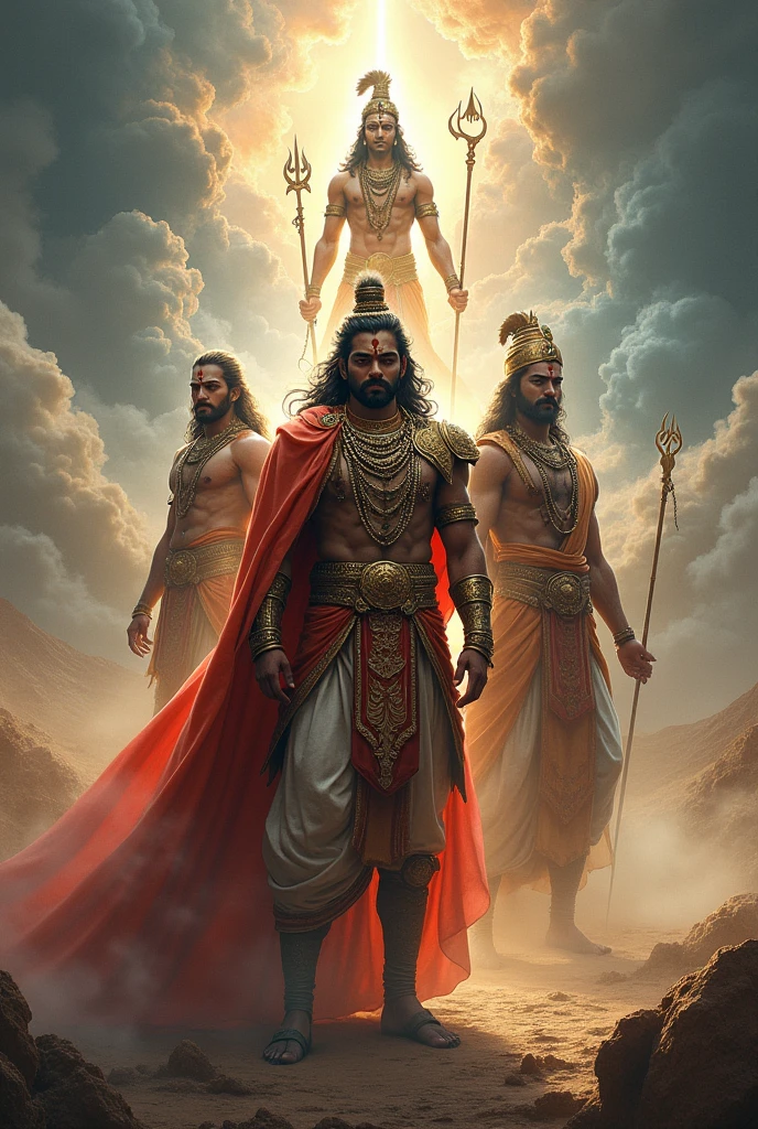 Chatrapati Shivaji Maharaj with lord Shiva and Lord Ram