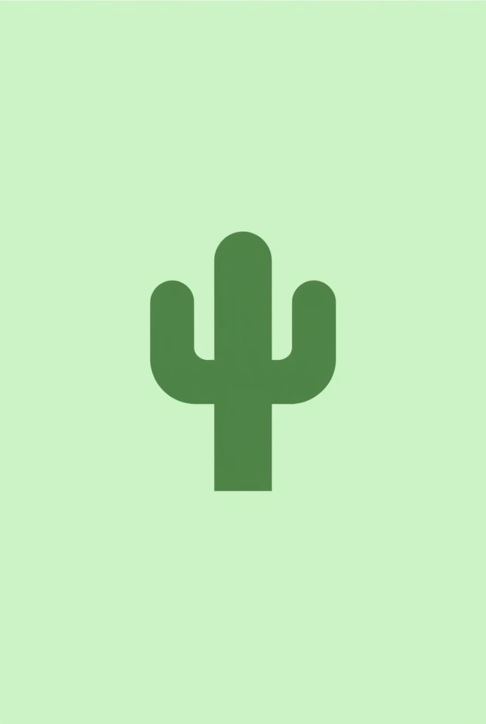 Create a minimalist cactus logo with a light green background