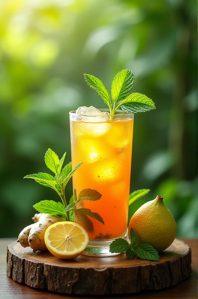 Ginger, Indian gooseberry, mint, noni, mixed together