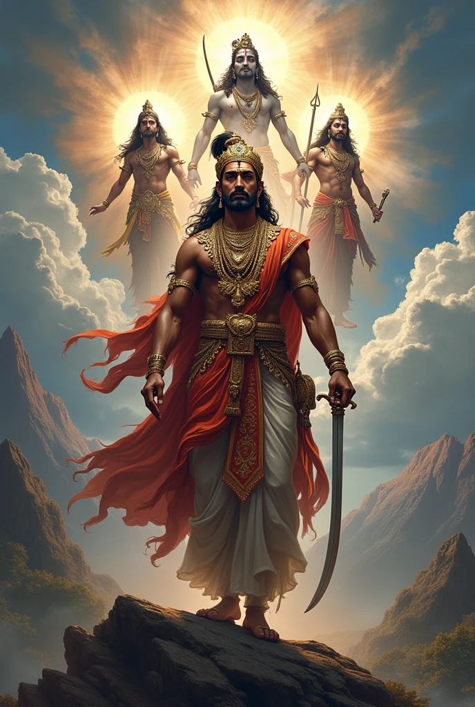 Chatrapati Shivaji Maharaj with lord Shiva and Lord Ram and Lord Krishna