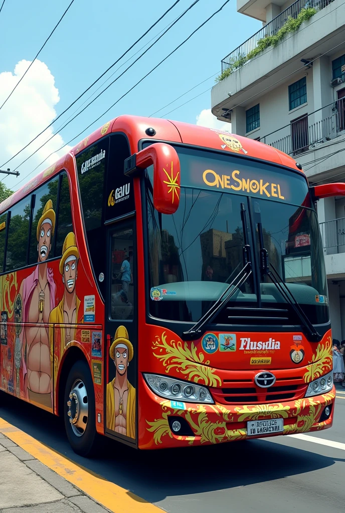 Bus Indonesia game bussid needs a livery  skin for bus using onepiece anime character Vinsmoke sanji


