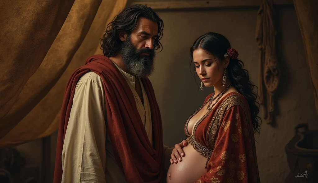 biblical history: a man named Isaac and a pregnant woman in the tent