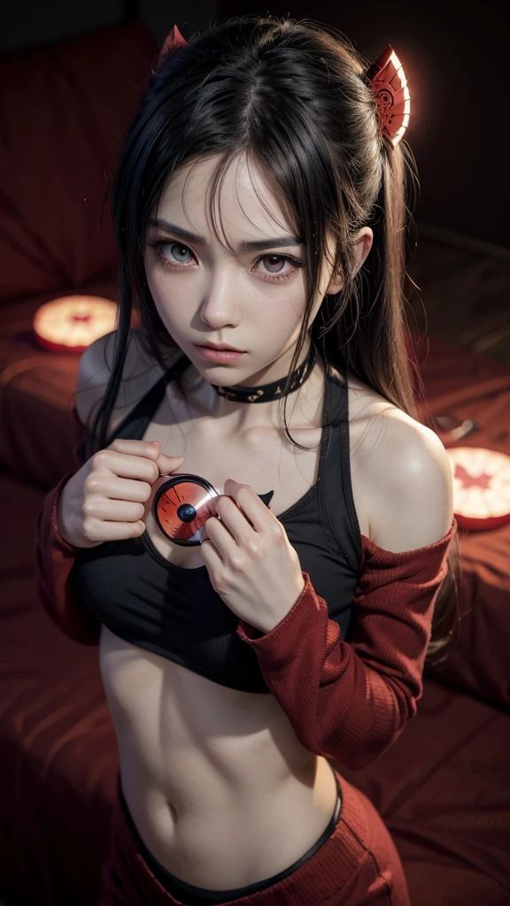 Kizi, with Sharingan activated, anime style image