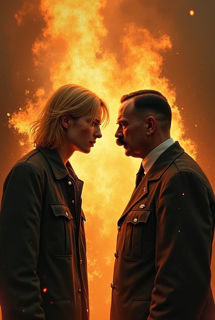 Kurt Cobain and Adolf Hitler burning