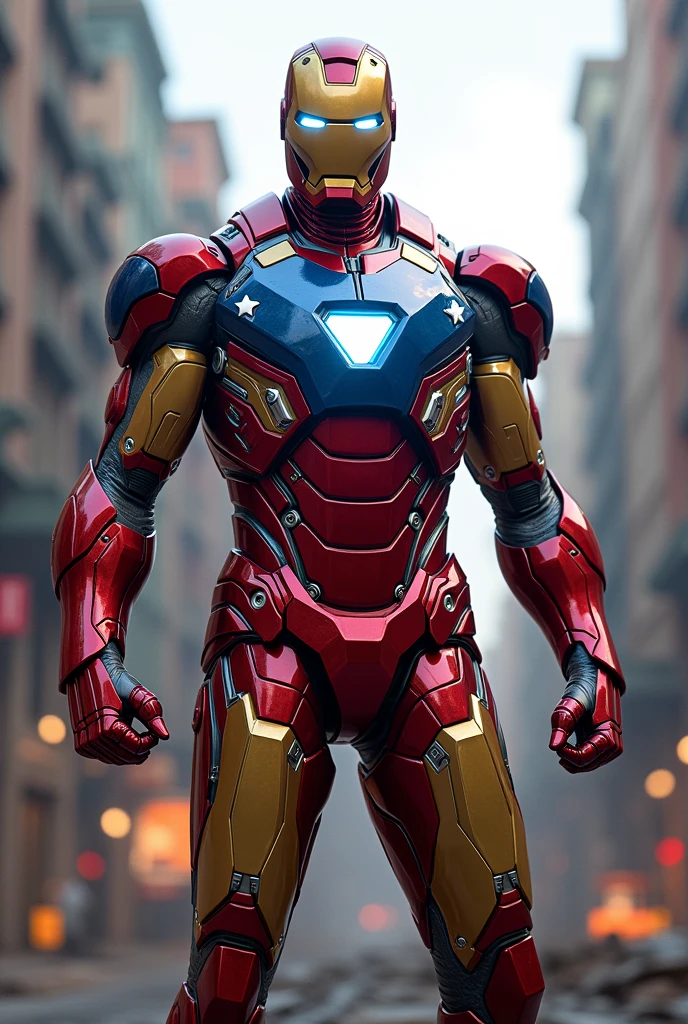 Iron man with american armor 