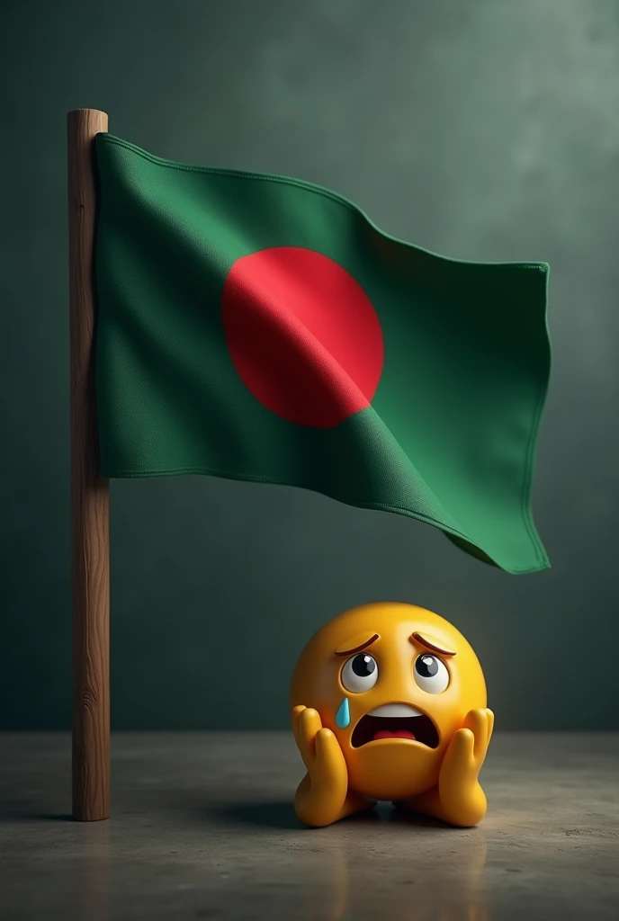 Bangladesh flag, cry emoji and pray for bd