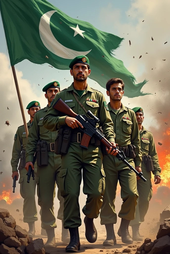 Pakistan's defence day painting showing the sacrifices of the brave Martyrs
